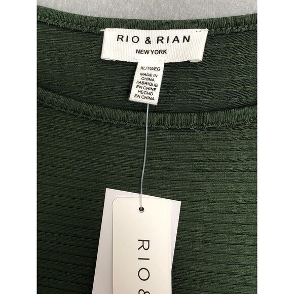 Rio & Rian Dolman 3/4 Sleeve Top Women's XL Boat Neck Dark Forest NEW - Picture 5 of 8